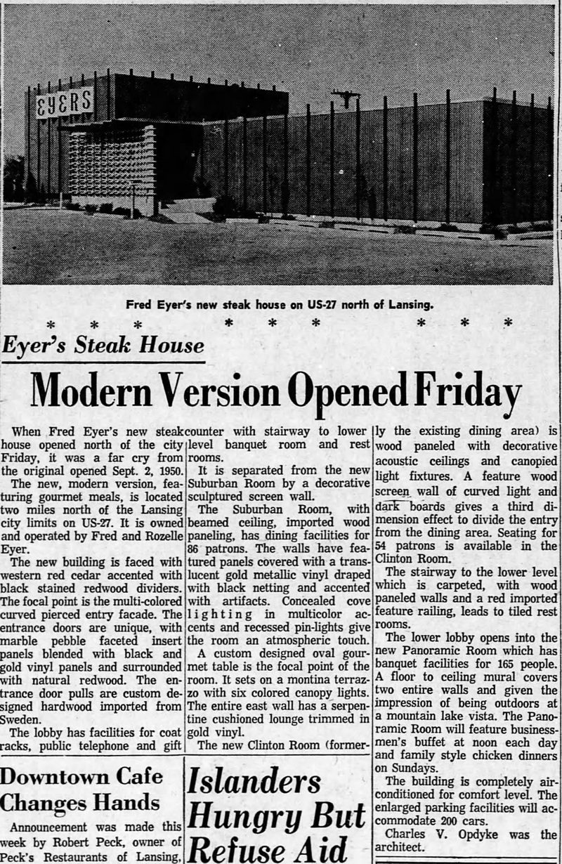 Fred Eyers Steak House (Zum Nordhaus) - Aug 25 1962 Article